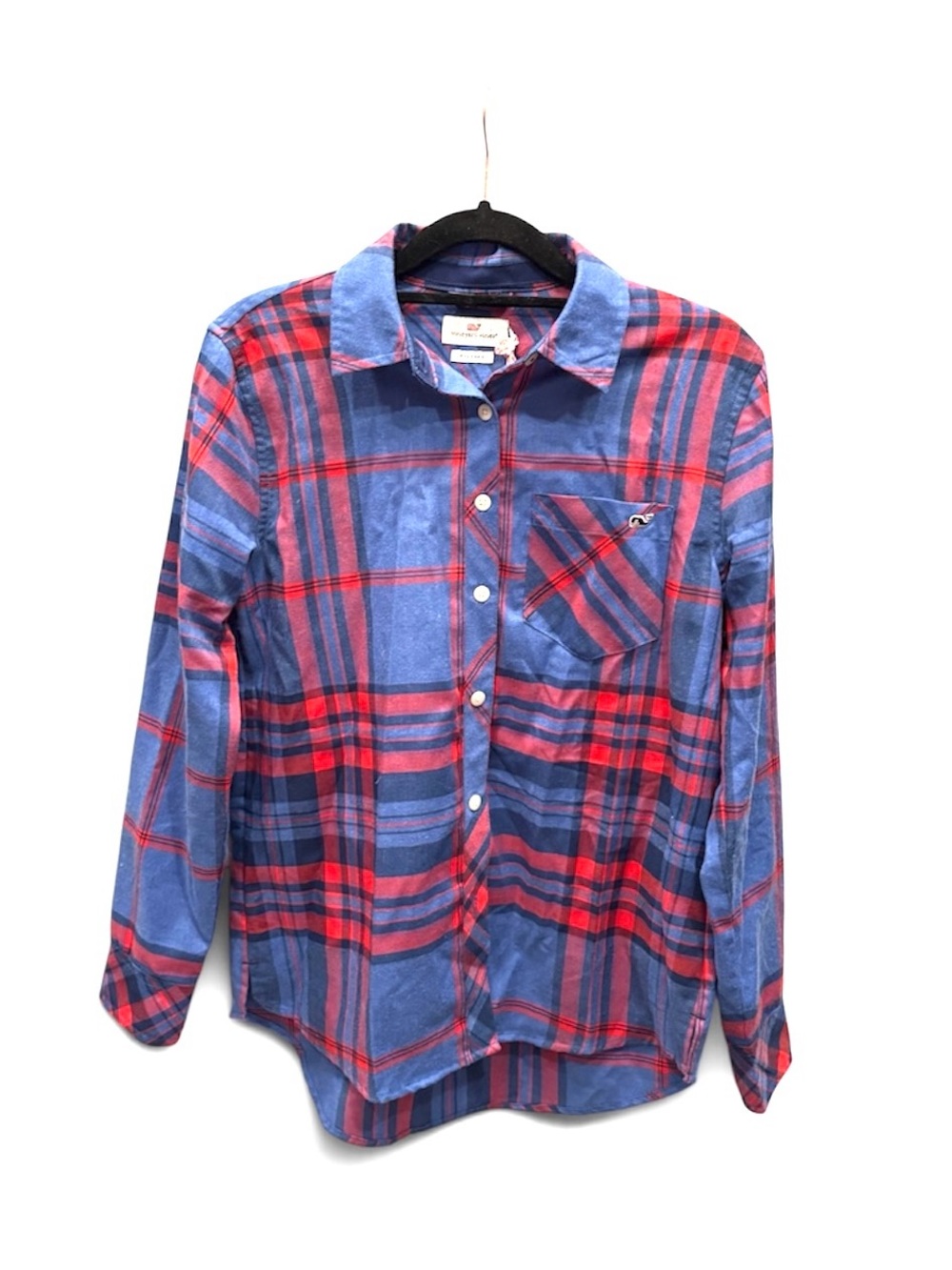 Vineyard Vines Women’s Plaid Button-Down Shirt in Blue & Red
